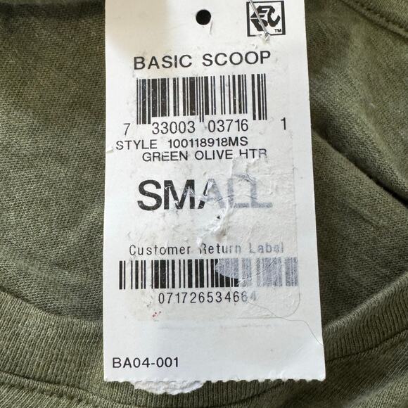 STYLE‎ & CO SCOOP NECK 3/4 SLEEVE COTTON BLOUSE IN GREEN OLIVE NWT SIZE SMALL - Picture 8 of 12